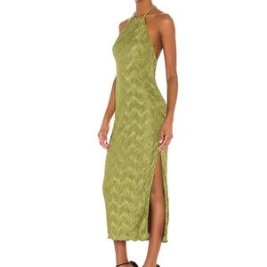 Beautiful olive green halter dress.